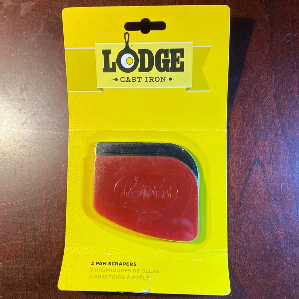 Lodge 2 Pack Durable Polycarbonate Black Red Pan Scrapers